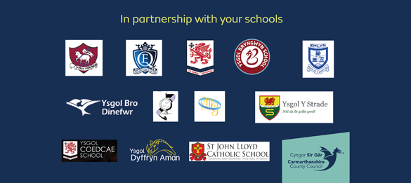 Carmarthenshire secondary school logos