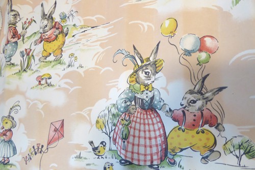 Colourful illustrations of animals dressed in human attire including rabbits, ducks, and mice.