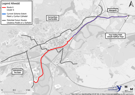 Route 6 east sections map