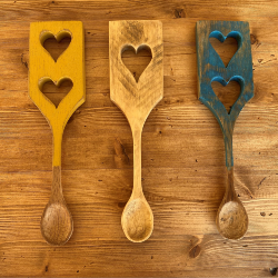 Wooden lovespoons
