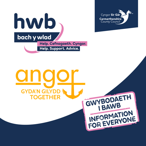 Hwb bach y wlad - Help. Cefnogaeth. Cyngor, - Help. Support. Advice. - Angor - Gyda'n gilydd - Together - Gwybodaeth i bawb - Information for evetyone